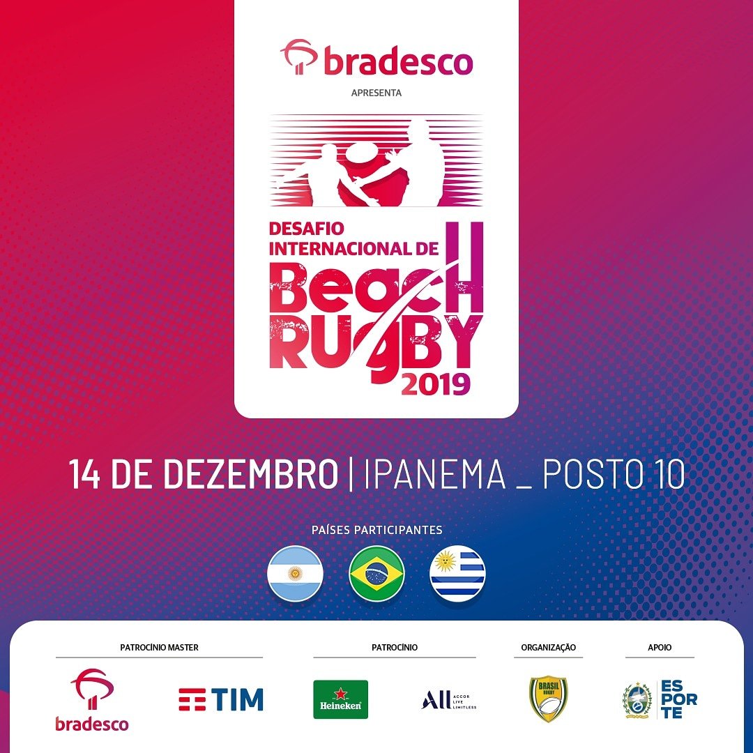 brasilrugby's tweet photo. Vem aí o Desafio Internacional de Beach Rugby!!! Teremos uma arena bem maneira no Posto 10, em Ipanema (RJ), com ENTRADA GRATUITA! É neste sábado! Já coloca na agenda e aguarde mais detalhes da programação! 😎☀️🏖
#VemPraPraia #VemProRugby #BeachRugby #BrasilRugby #GovRJ https://t.co/Vxmr6S9sJJ