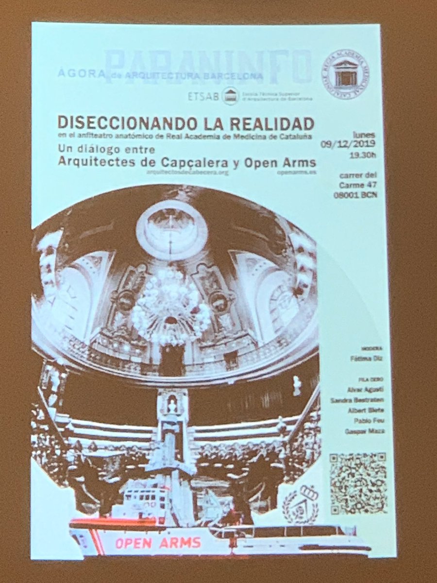Gran lección de arquitectura solidaria @arquitectesdecapçalera y humanidad en su sentido más profundo con <a href="/openarms_fund/">Open Arms</a>. Gracias <a href="/ETSABarcelona/">ETSAB</a> <a href="/felixarranz/">Felix Arranz</a>
