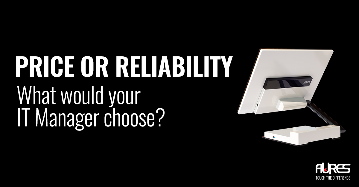 AURES_Australia's tweet photo. The never ending dilemma. The short term pleasure of low price POS hardware or the long lasting benefits of reliability. We will always choose reliability as this provides the best ROI. #reliability https://t.co/JBqXhchWOx