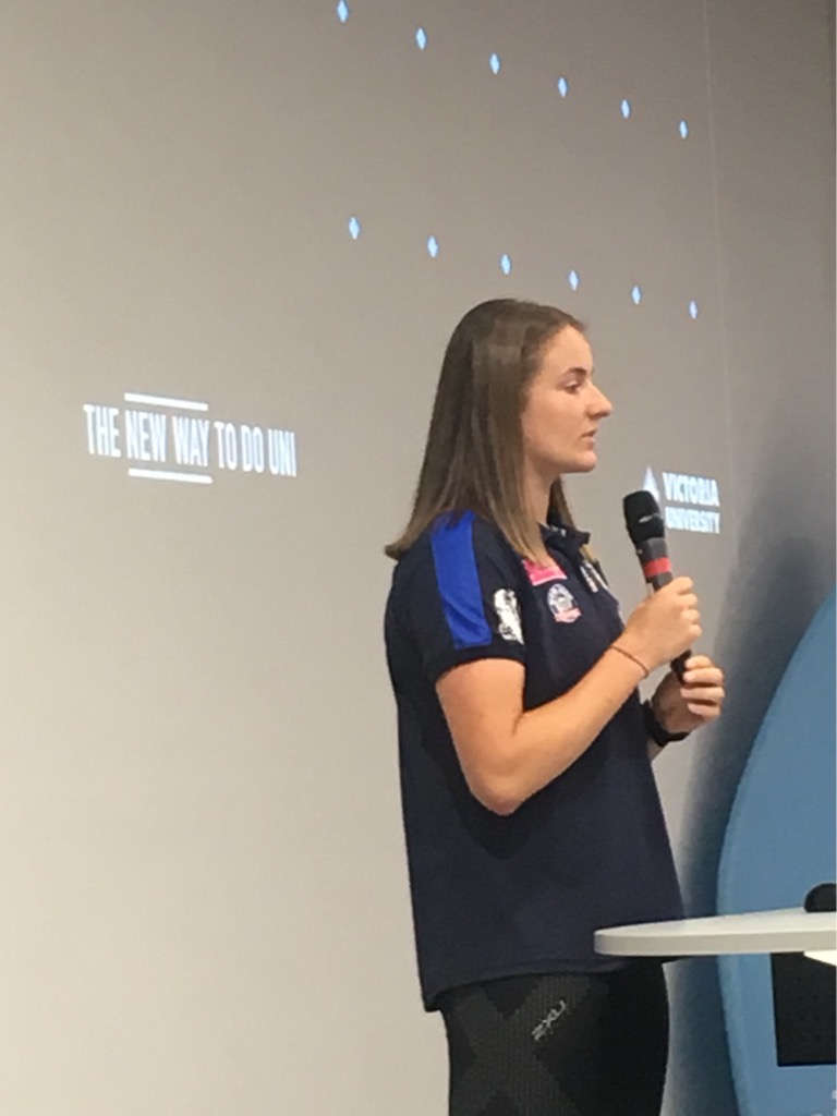 AlexLSims's tweet photo. @Ellysegamble_14 talks block mode of study to year 12 students  @victoriauninews https://t.co/9i7c5rQWTh