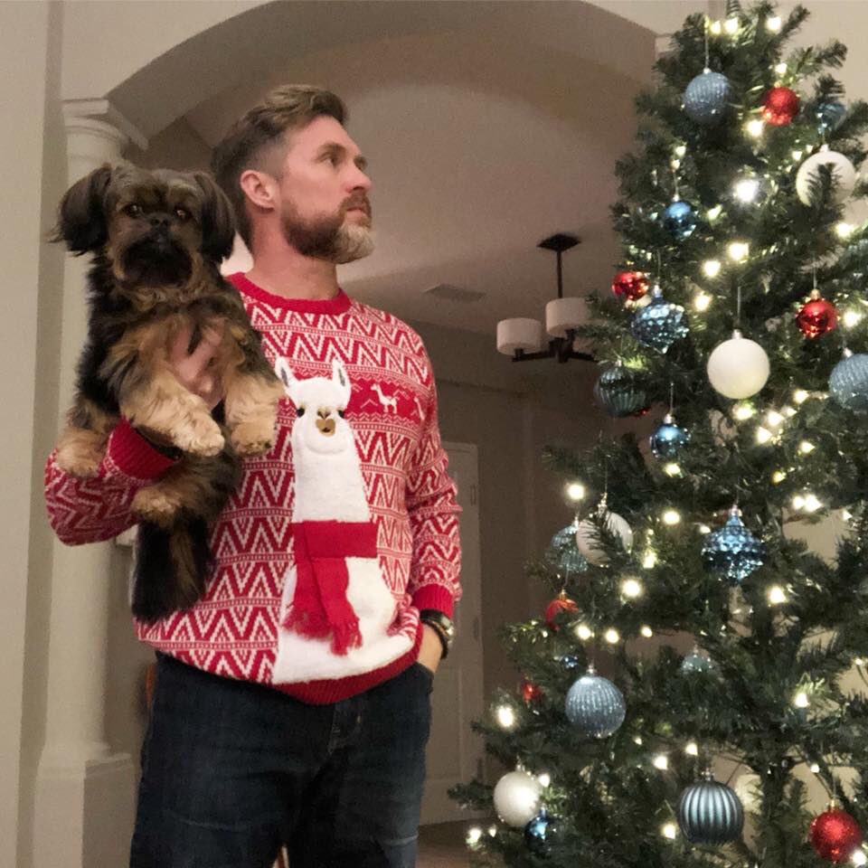 The pup and I. A little throwback to celebrate the onset of the festive time at hand. #Christmas #yo #uglysweater #llama