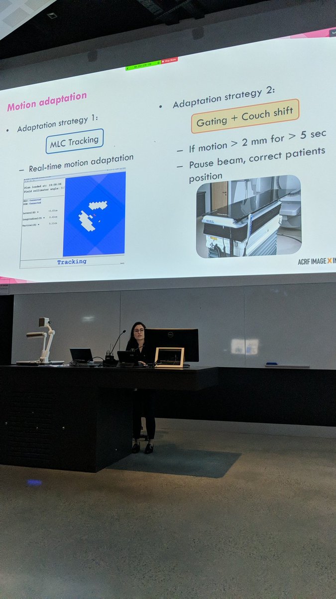 Emily Hewson from <a href="/imagexinstitute/">Image X Institute</a> presenting on motion adaptation strategies for prostate SBRT treatments. Potentially huge effects on PTV coverage <a href="/ACPSEM/">ACPSEM</a> #MedPhys19