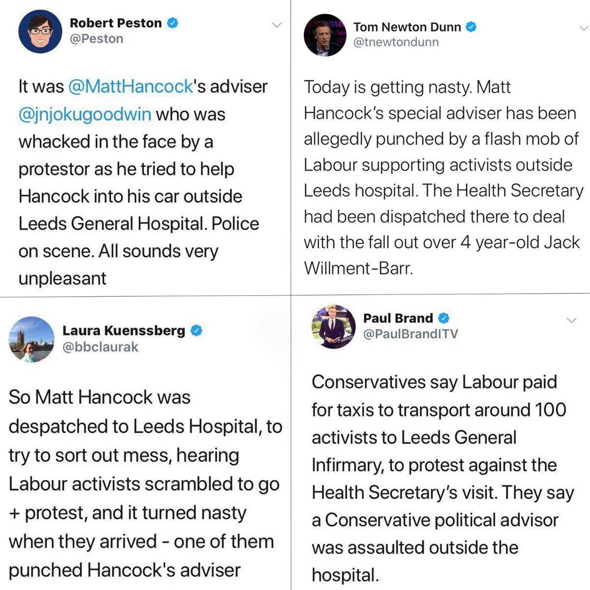 This never happened. Invented by the Tories to divert your attention from a child having to lie on a hospital floor; reported by media that didn’t bother to check if it was true. This is what media bias looks like.