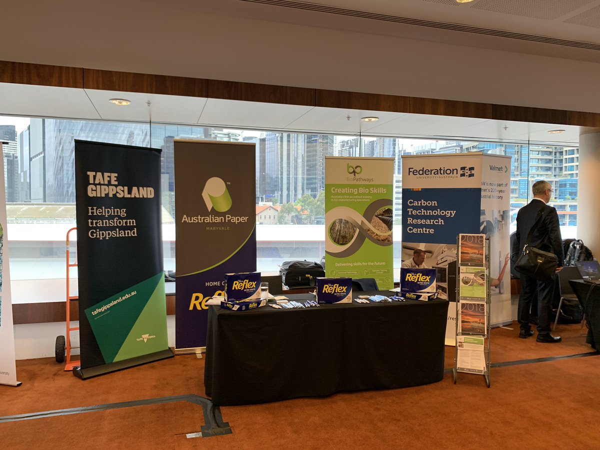 We are set up and talking to #APPITA2019 conference attendees. Great partnership with <a href="/TAFEGippsland/">TAFE Gippsland</a>, <a href="/FedUniAustralia/">Federation University</a> and Australian Paper.