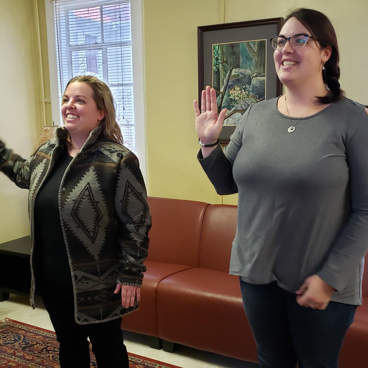 scpvista's tweet photo. Meet our newest South Cumberland Plateau VISTAs, Kara Kramer (left) and Jennifer Moeltner (right). Kara will join the Grundy County Mayor's Office &amp; Southeast TN Development District, &amp; Jen will join Sequatchie Valley Head Start. Please help us welcome Kara &amp; Jen to the Plateau! https://t.co/dBhDC2mmfm