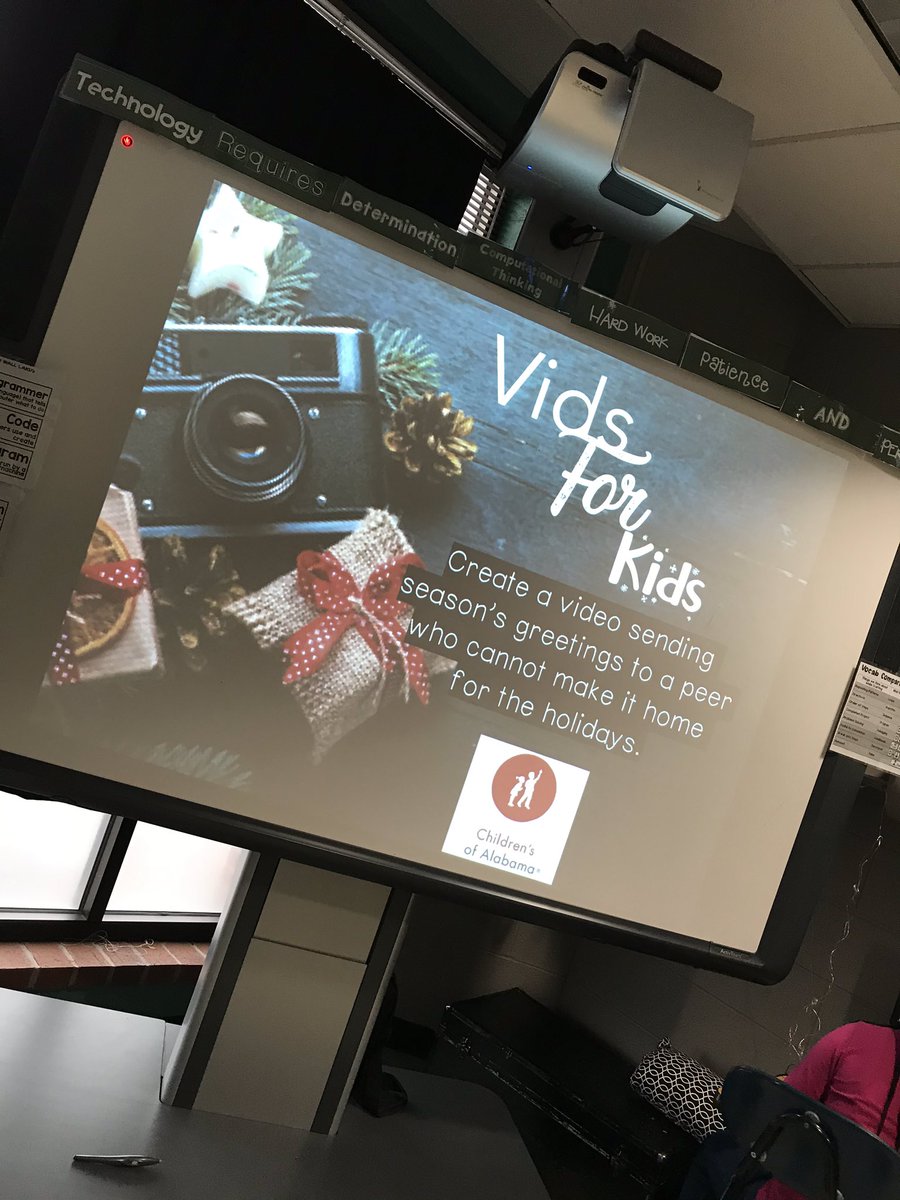 MsEnglish101's tweet photo. Today, scholars at Minor (@Minor_Mustangs) created Holiday well wishes for the phenomenal children at @ChildrensAL. Holiday jokes, joyful songs and seasonal cheer were captured in each #Clips creation ! #VidsForKids #EveryoneCanCreate https://t.co/cR98DXjvr7