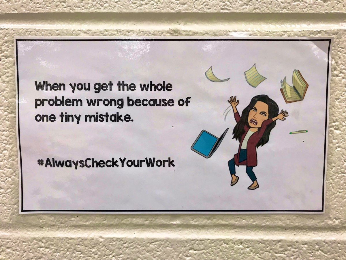 msbooth18's tweet photo. Teachers love memes too!! #AlwaysCheckYourWork #Bitmoji https://t.co/veZ0gztvcT