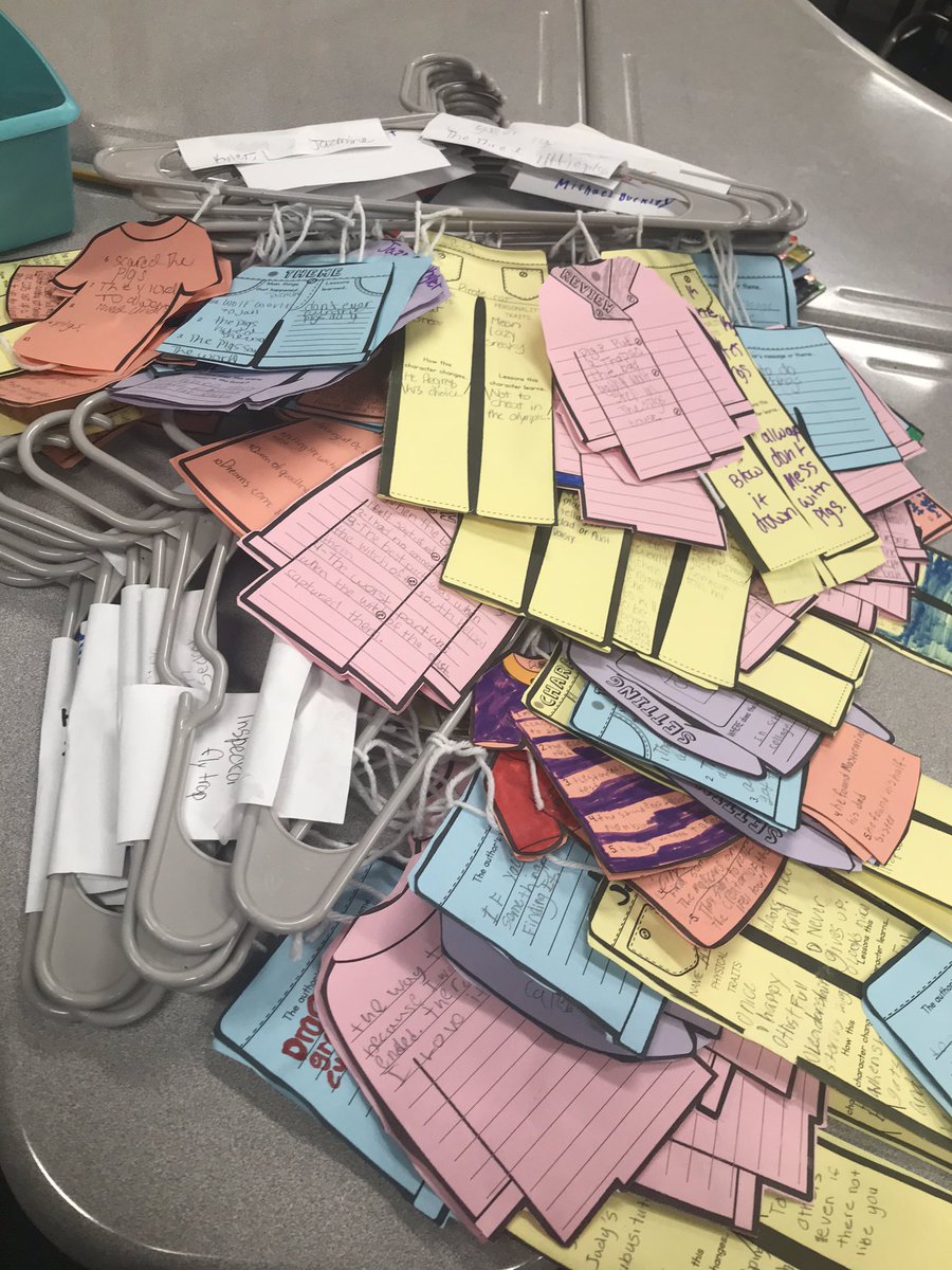 boydteacher's tweet photo. Finally finishing up our story elements mobiles. #BeHappy #bewillbern #lotsofclothes https://t.co/NGSK87xeeT
