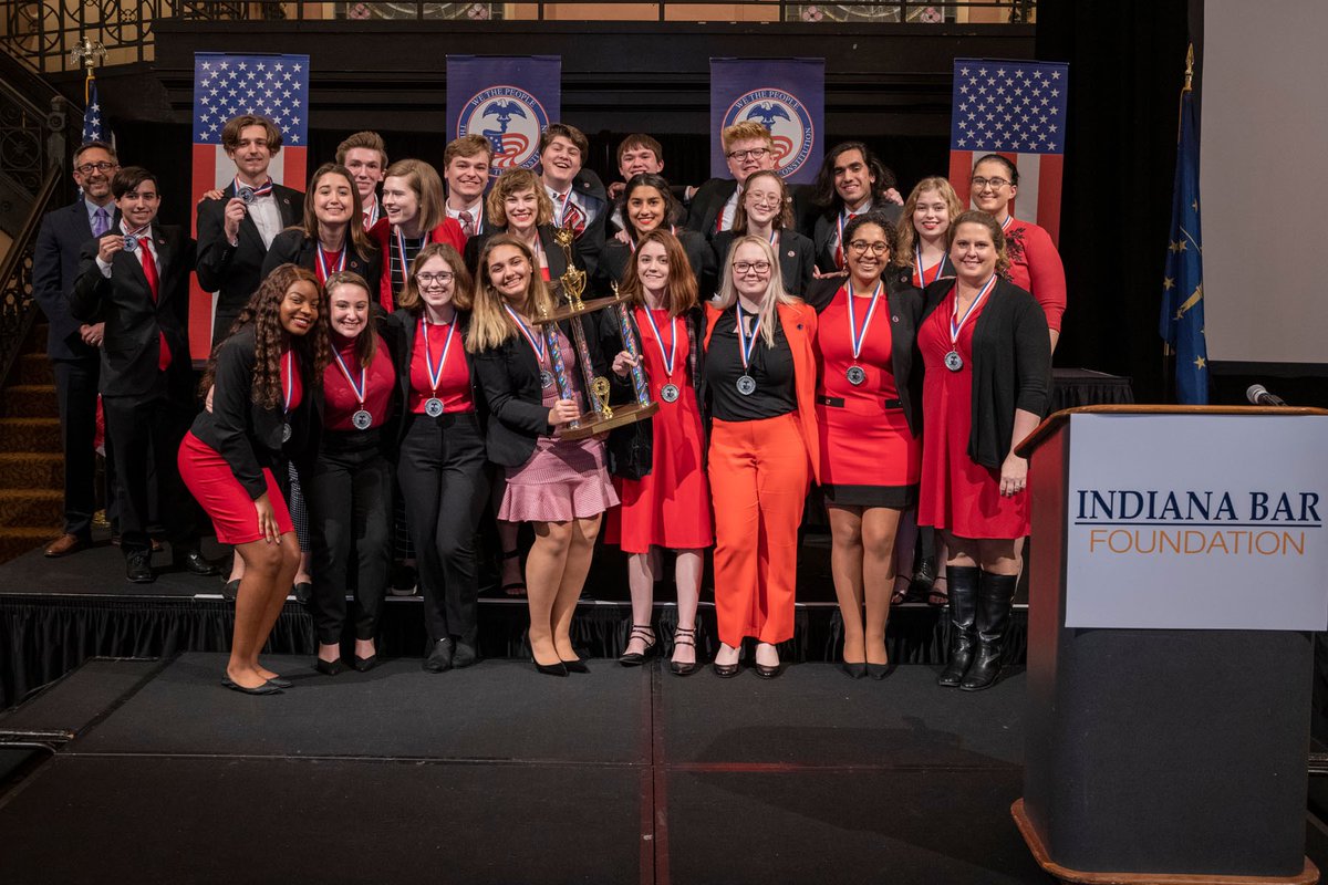 INBarFoundation's tweet photo. Congratulations to the top teams at the 2019 Indiana We the People High School State Finals!

1st - Cathedral High School
2nd - Fishers High School
3rd - Hamilton Southeastern High School https://t.co/eWx5pWASQ0