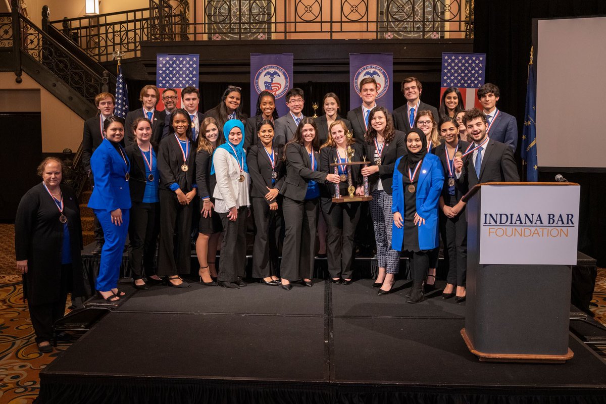 INBarFoundation's tweet photo. Congratulations to the top teams at the 2019 Indiana We the People High School State Finals!

1st - Cathedral High School
2nd - Fishers High School
3rd - Hamilton Southeastern High School https://t.co/eWx5pWASQ0