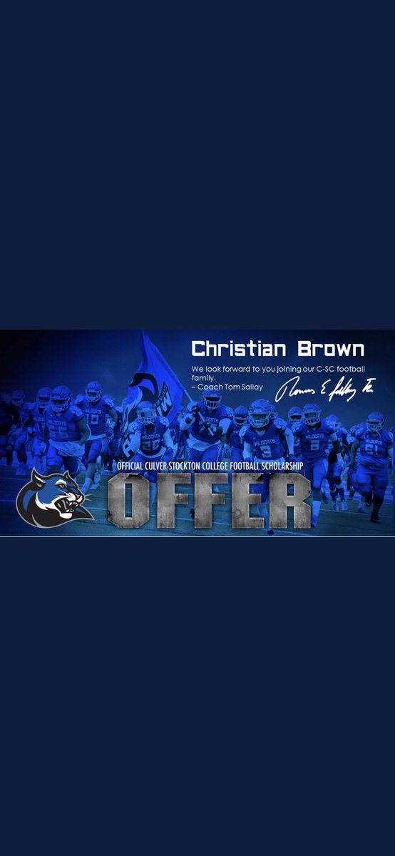 cjbrown1201's tweet photo. Honored to to receive an offer from Culver-Stockton College, Thank you for giving me this opportunity @CoachChase_CSC .
@JCFB_Recruiting 
@AL7AFootball 
@YellowhammerFB https://t.co/COgxiaL6dW
