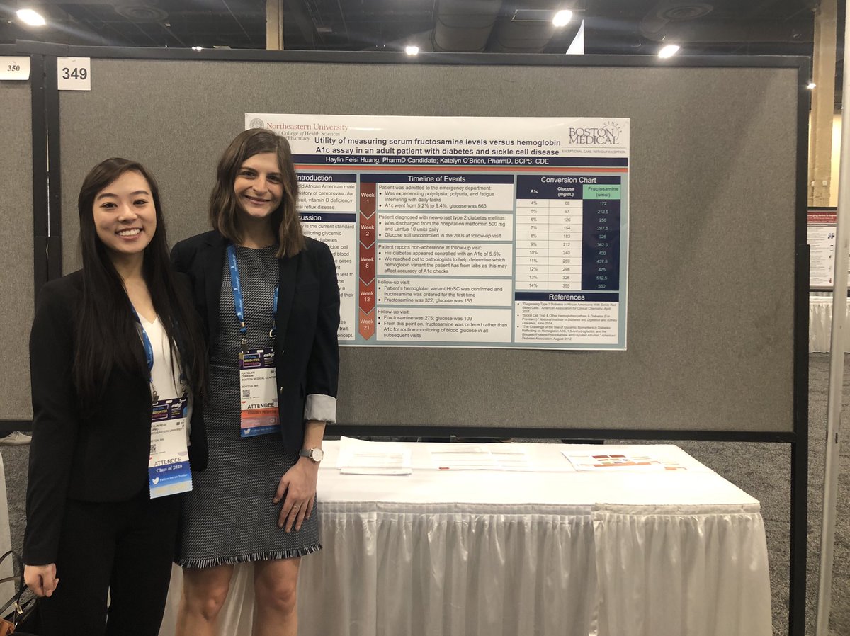 HaylinPharmD's tweet photo. Thanks to everyone who came by, this was an invaluable experience for me to talk to pharmacists all over the nation and get your perspectives on hot topic #fructosamine, standards of measures in DM patients, and how to help underserved patients #ASHP19 https://t.co/dtQ5zMdrxF