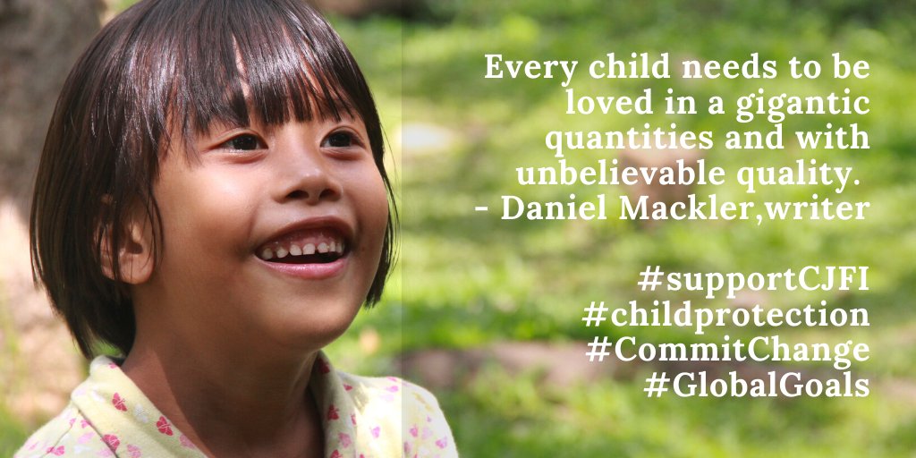 CJFIofficial's tweet photo. Every child needs to be loved in a gigantic quantities and with unbelievable quality. - Daniel Mackler, writer

#supportCJFI #childprotection #CommitChange #GlobalGoals

#Help Feed and Send to School Poor Kids in the Phil
https://t.co/b6bIOzHyqH https://t.co/1L0QYyzfsg