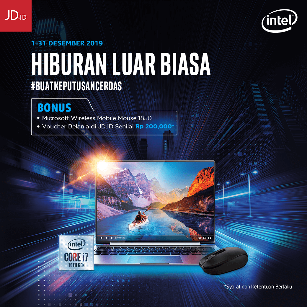 JDid's tweet photo. Sahabat JD yuk #buatkeputusancerdas dengan Intel Core 10th Gen dijamin ada bonus yang pastinya #dijaminuntung 😊 Miliki sekarang 👉 https://t.co/GYLIwn9F50 😀
.
#JDID #DijaminOri #SemangatOri #Intel #IntelGen10 https://t.co/LPL6TsUdmU