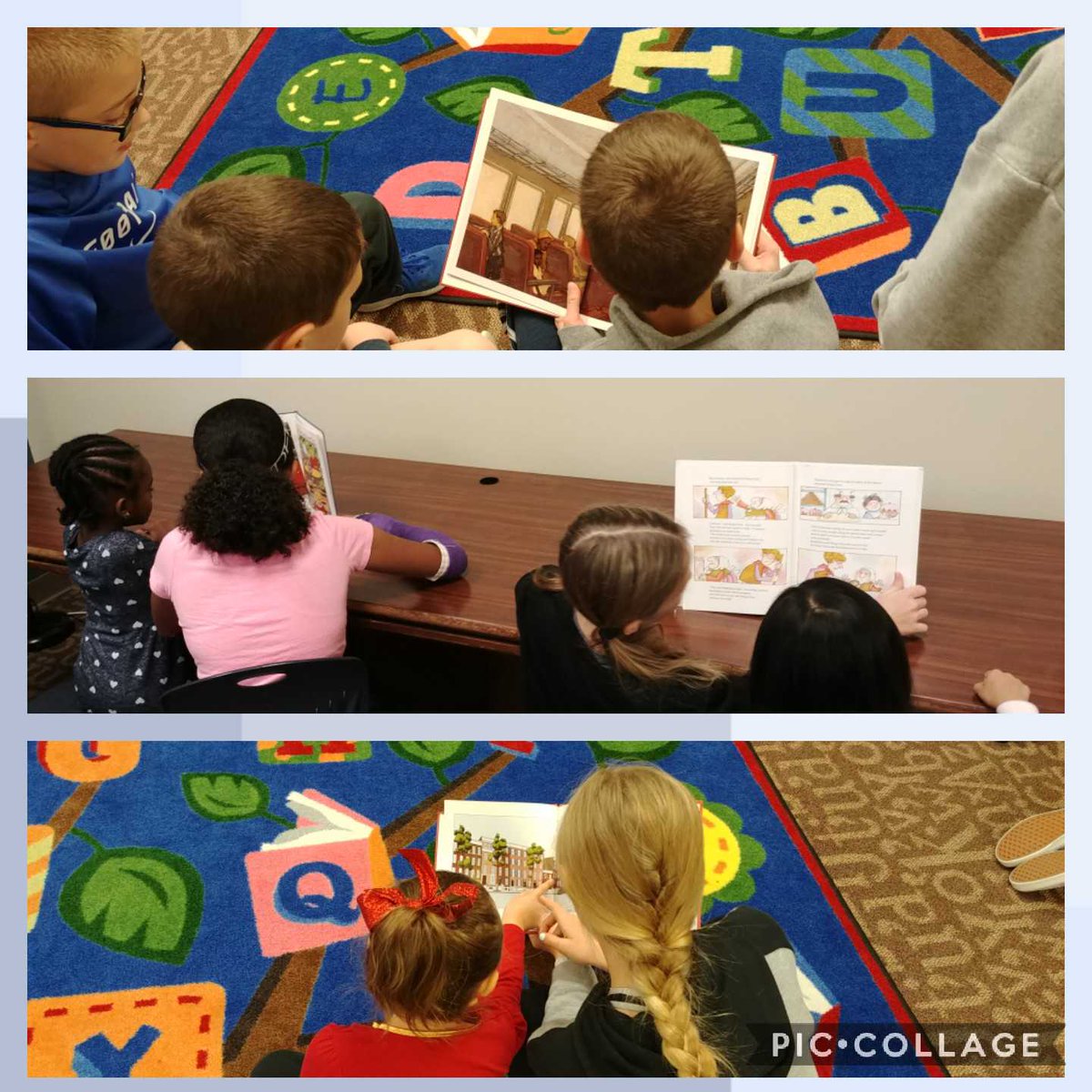 KellybrookLMC's tweet photo. Reading buddies today in LMC, 5th/K and 4th/2nd. We are reader leaders at Kellybrook! #lpsreads #kbcougars #lpsleads #kblmc https://t.co/n0mV1gMBRB