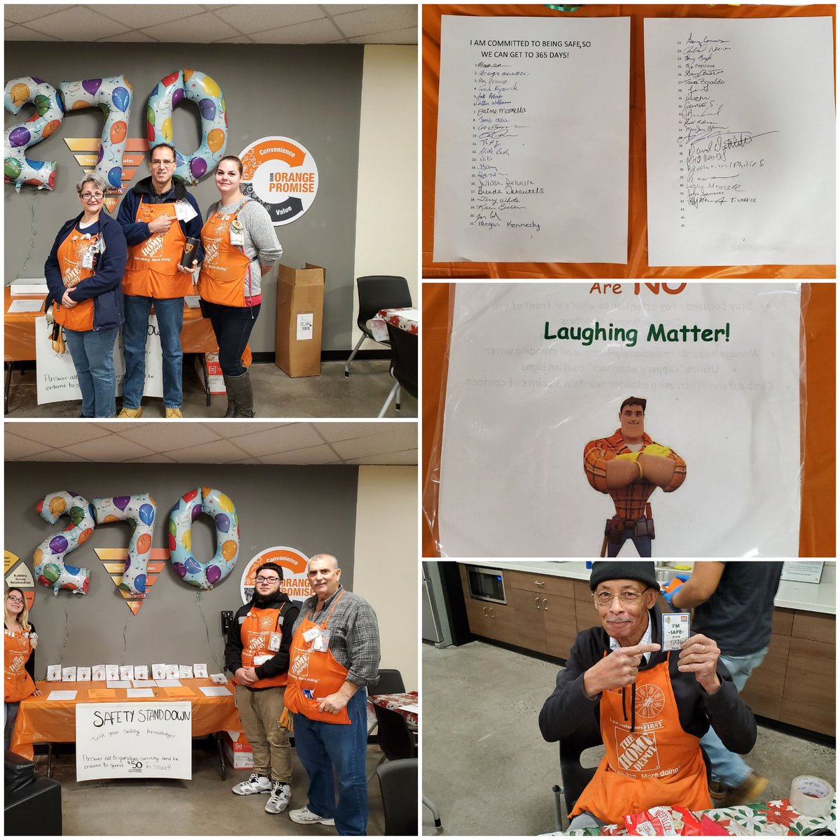 gconn1000's tweet photo. 6208 celebrating 270 days safe with a safety stand down. Testing and rewarding associates knowledge and committing to 365! @ShayThomasTHD @DianeRaymond26 @hd6208 https://t.co/mYpajqdtj9
