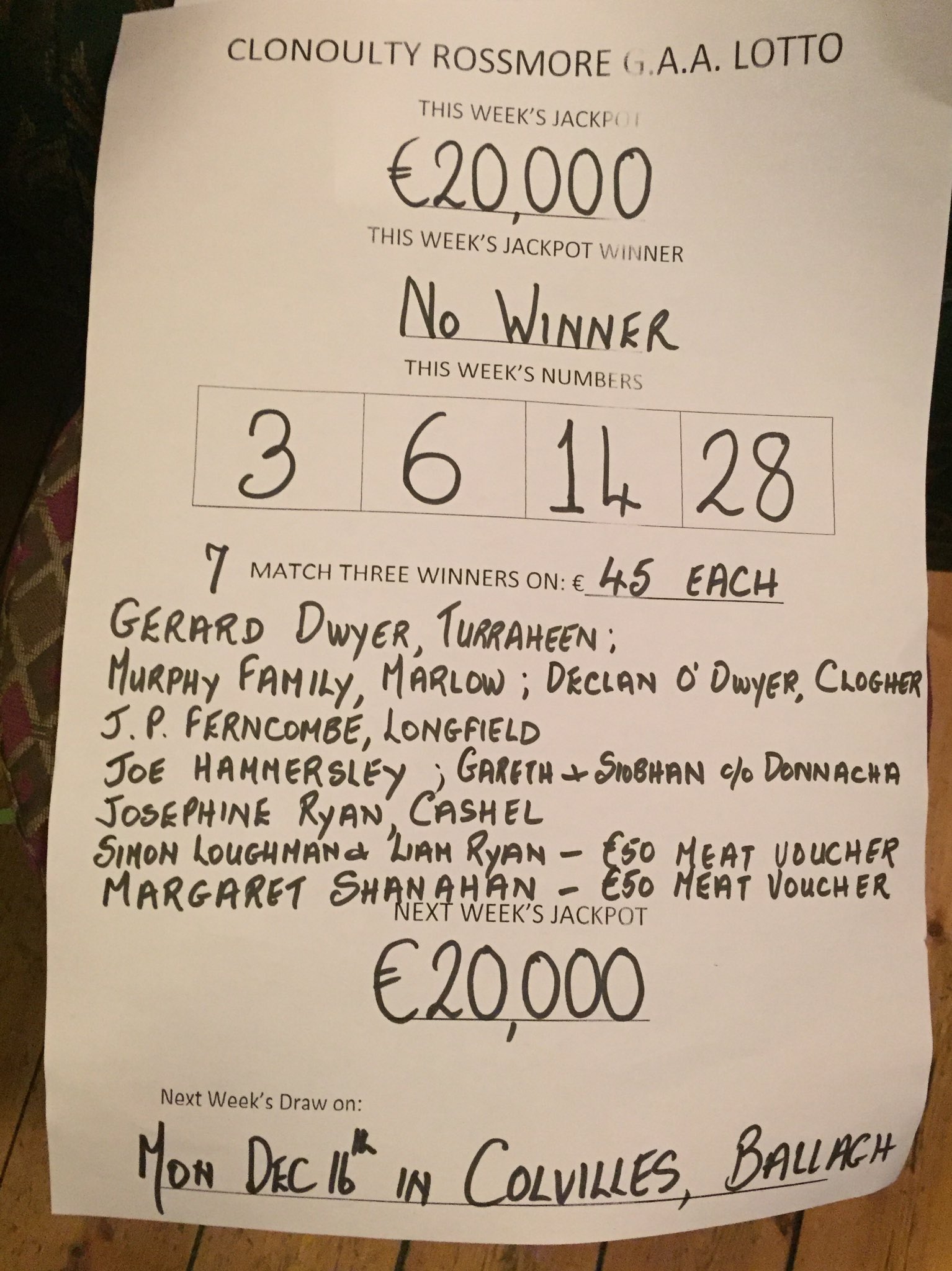 Lotto result sale dec 9 2019