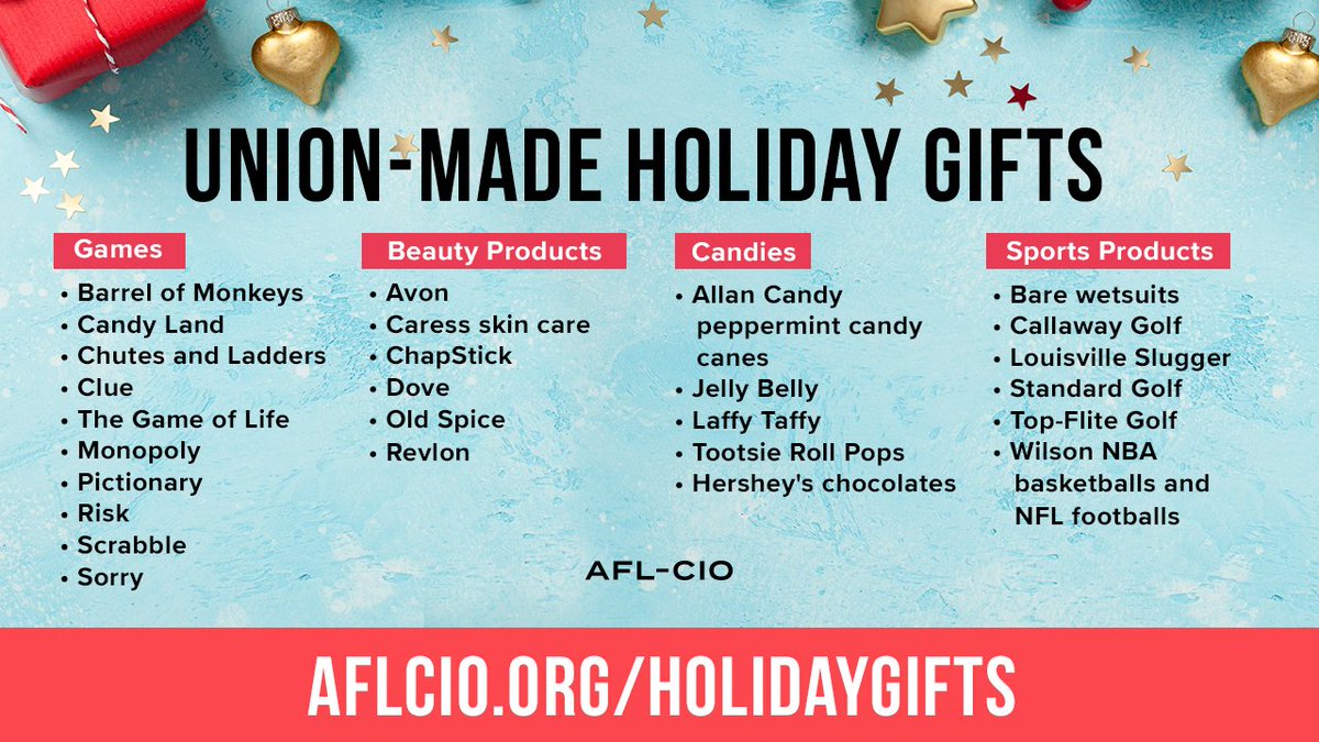 Support your loved ones, your community, your coworkers, our members, our country - SHOP UNION this #Holiday season! #Holidays2019 #HappyHolidays #1u @AFLCIO