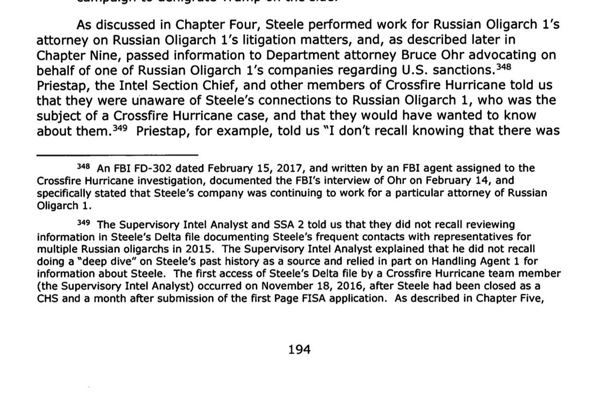 tracybeanz's tweet photo. “Russian Oligarch 1” was likely Deripaska. And here is where the issue comes in. Adam Waldman was the attorney/intermediary for Steele, Deripaska, and Assange of all people. He was texting with Warner of the Senate Judiciary in February of 2017- precisely the date Ohr (cont) https://t.co/sXBb4HzepS