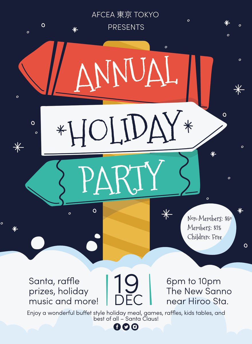 afceatokyo's tweet photo. Staying in Tokyo for the holidays? Come join the AFCEA 東京 TOKYO family for our Annual Holiday Party at The New Sanno Hotel! - https://t.co/fMtZWmTyyd https://t.co/lPanSBwFEG