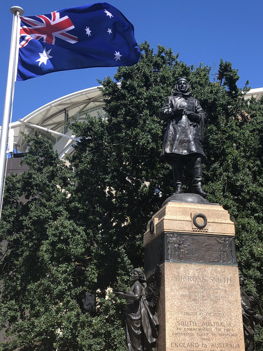Proud to be a #SouthAustralian today at the Re-dedication Ceremony of The Sir Ross Smith Memorial, in this the centenary year of the first successful flight from England to Australia #EpicFlight