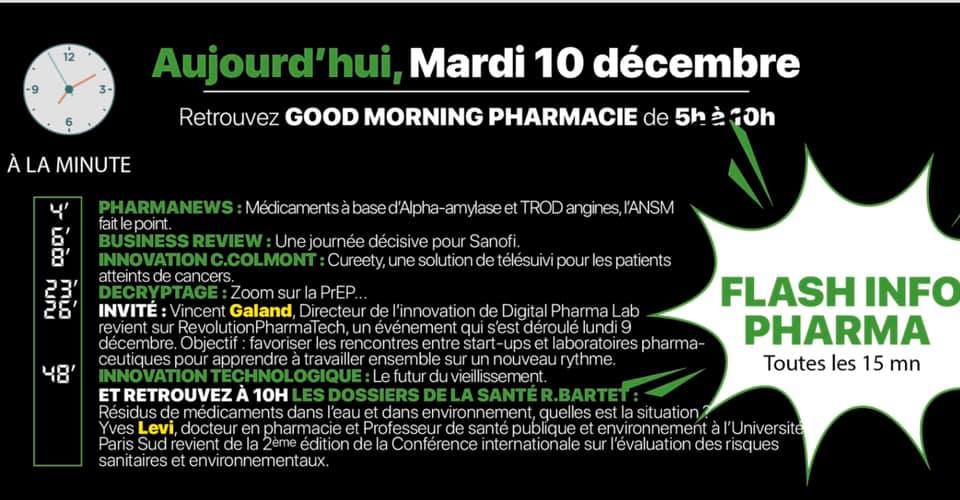 🗣 Mardi 10 Décembre, au programme sur Pharmaradio :

Quand l’industrie pharma et les start-ups se rencontrent pour innover. 

Pour 🎧 tous les podcasts, téléchargez gratuitement notre application, inscrivez-vous et écoutez Pharmaradio à tout moment ! ⬇️
�pharmaradio.fr