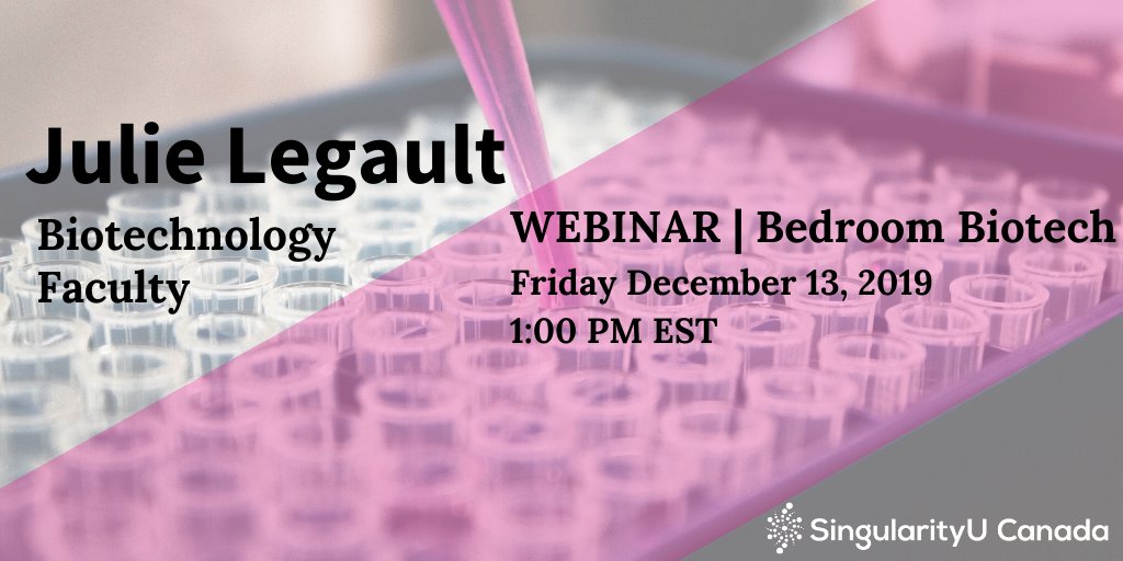 singularityu's tweet photo. In the next @SingularityUCan webinar, meet the newest faculty member @juliequart, as she explores the latest breakthrough tools for innovation, and some of the social, economic, and ethical questions that grow from the changing #biotechnology landscape https://t.co/bp04nJNDKi