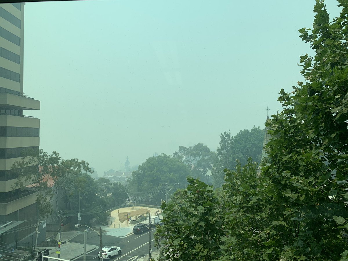 jeromepagitz's tweet photo. This is Sydney Harbour from Miller St North Sydney! I hope the vessels on the harbour ships have their fog horns ready 🥺#sydneysmoke #nswbushfire #ClimateEmergency #AirPollution https://t.co/xqmaGmzDoV