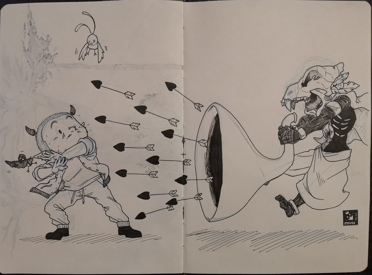 Regalia300's tweet photo. @Dunklayth Comme promis, le maître de la chasse envoie masse d'amour 💖
(bon faut l'excuser, il sait pas trop comment s'y prendre 😅) 
_________________
#art #fanart #sketchbook #lemome #ink #platinum #fountainpen https://t.co/WKZrcES1gE