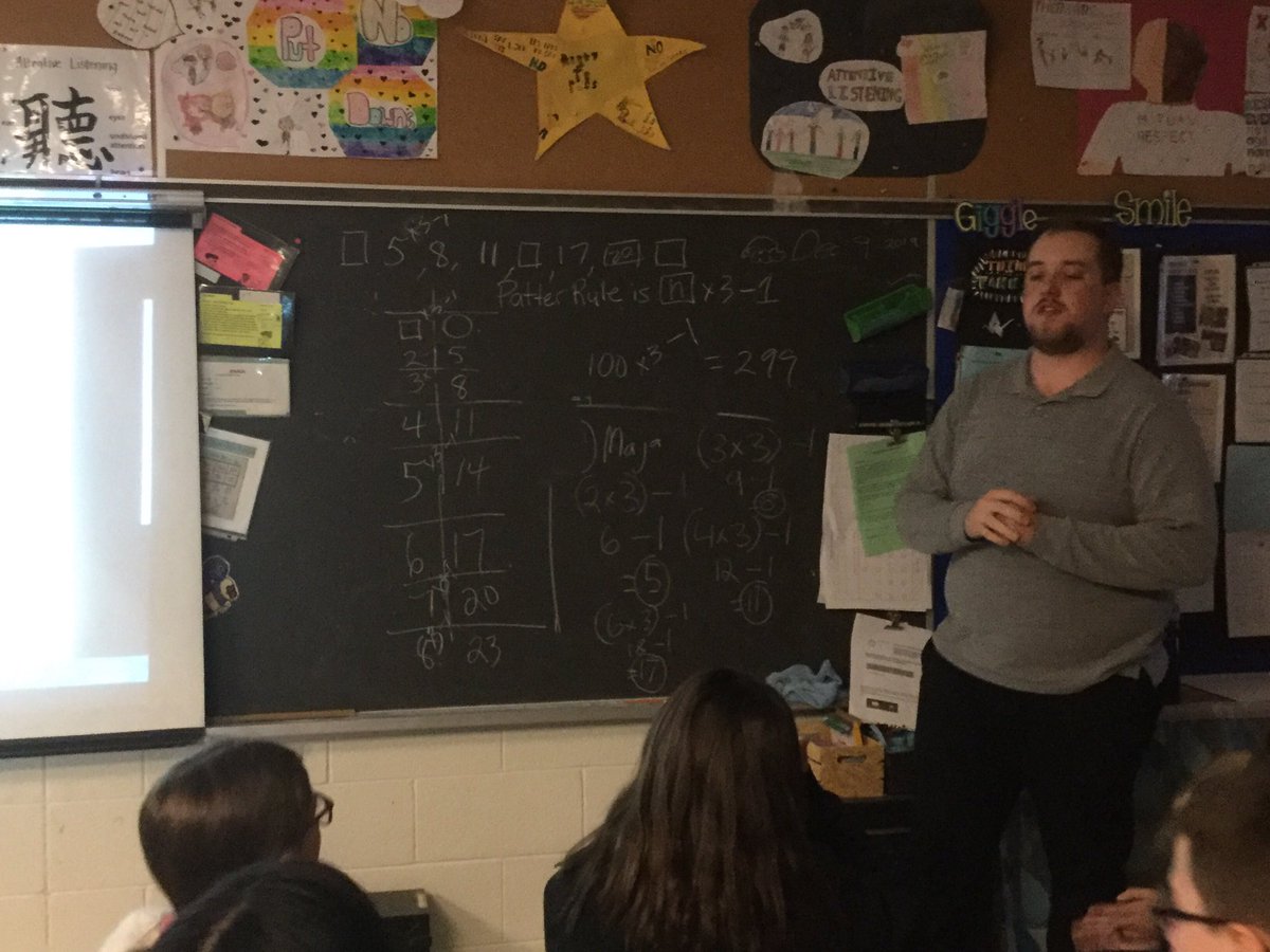 waltonsclass's tweet photo. Gr 6 Think Tank @LaurierEdu TEC Mr. Taylor @dtaylortec #problemSolving patterning #ssthink about brainstorming &amp; creating their own numerical patterns for our #UglyChristmasSweater sweaters understanding pattern rule to prep #mathart @WestwoodUGDSB @ugdsb #wlued https://t.co/N0mHOduFVm