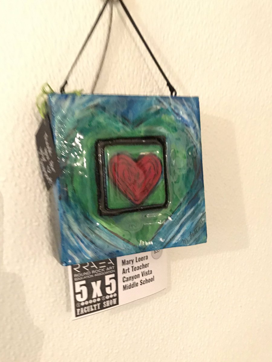 MissMannArt's tweet photo. Just finished hanging this year’s RRISD Faculty 5x5 Show! Proceeds go to art student scholarships. Opening is Thursday at Papi’s Pies - check it out! #rrisdart #rraea5x5 #ARTofPRMS https://t.co/9XIMCa9h6s