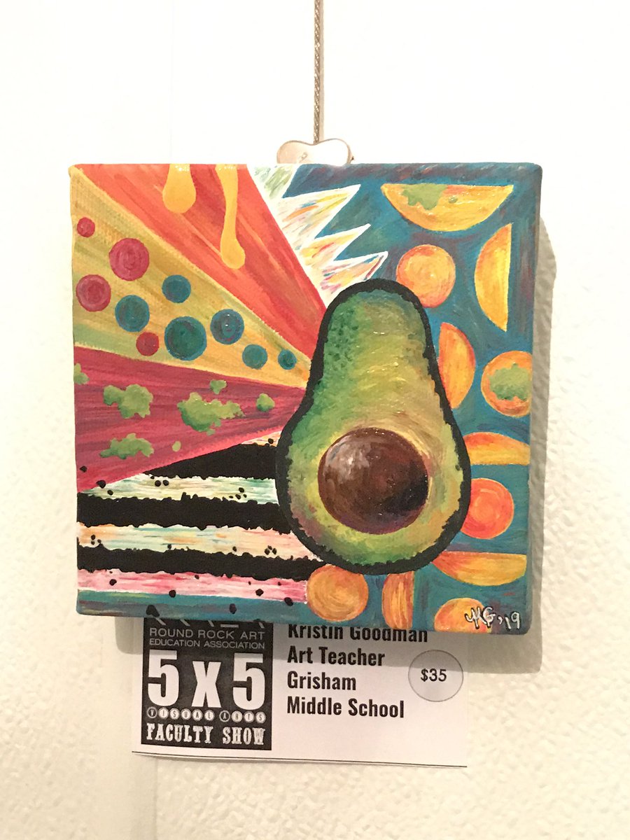 MissMannArt's tweet photo. Just finished hanging this year’s RRISD Faculty 5x5 Show! Proceeds go to art student scholarships. Opening is Thursday at Papi’s Pies - check it out! #rrisdart #rraea5x5 #ARTofPRMS https://t.co/9XIMCa9h6s