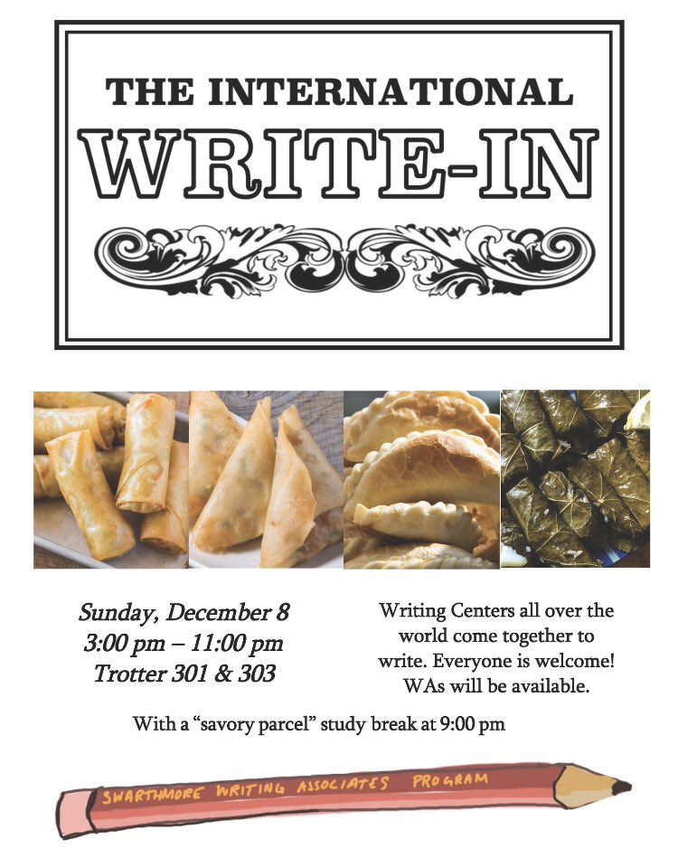 SwatAdmissions's tweet photo. Last night, @Swarthmore_WAs participated in the #IntlWriteIn, which unites writers on campus and around the world. Learn more about Write-Ins at #Swarthmore: https://t.co/wk5Yol4fD8 https://t.co/T5pXiwG70c