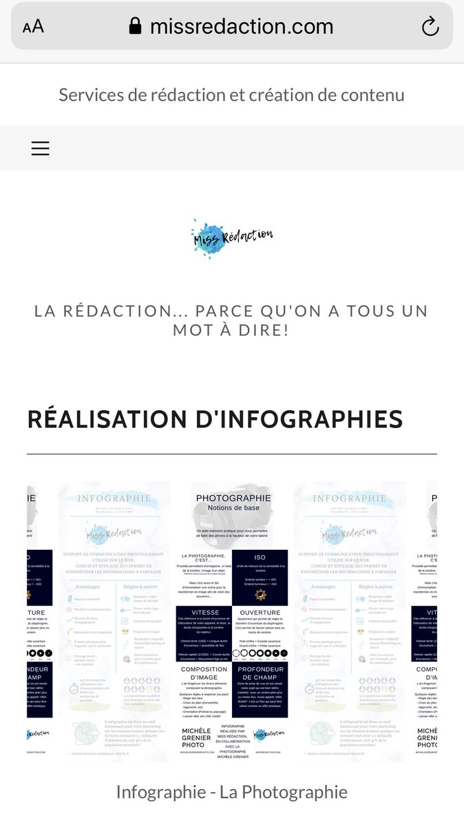 Miss_Redaction's tweet photo. Nouvelle #infographie disponible sur mon site web!
#aidememoire sur la #photographie 📸
https://t.co/iZ2O3z45Ue https://t.co/fgWStHblQJ