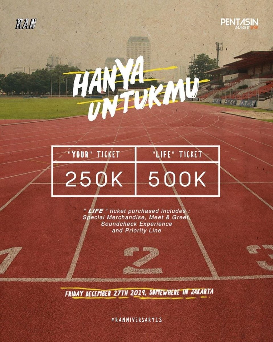 ProvokeMagazine's tweet photo. Tiket “RAN @ranforyourlife Menyanyikan Album RAN For Your Life Hanya Untukmu”
Sudah resmi tersedia di @loketcom dalam jumlah yang terbatas. Good luck everyone!
.
Link di bio @pentas.in
#RANniversary13 #PentasinxRAN #RANforyourlife #Pentasin #MakeItLive https://t.co/FWCepmbi6k