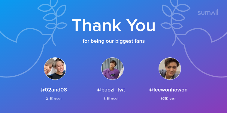 xiaohua_s's tweet photo. Our biggest fans this week: 02and08, baozi_twt, leewonhowon. Thank you! via https://t.co/3ItUhfDpeZ https://t.co/B3PJiVjqfi