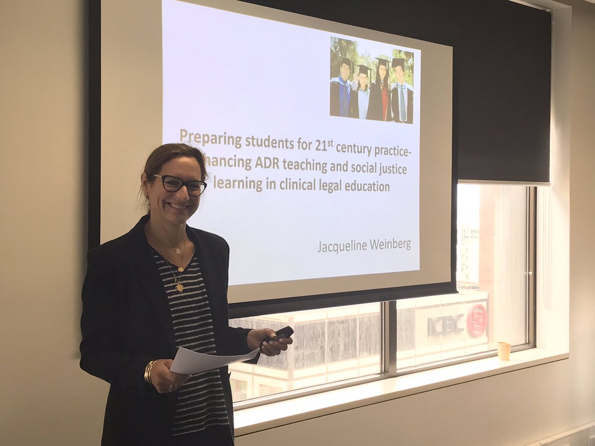 Jacqueline Weinberg presenting <a href="/ADRResearch/">ADR Research Network</a> Roundtable #ADRRN19 on promoting access to justice &amp; enhancing #ADR teaching in clinical legal education #SocialJustice. “ADR is becoming increasingly dominant in Australian Legal Practice”