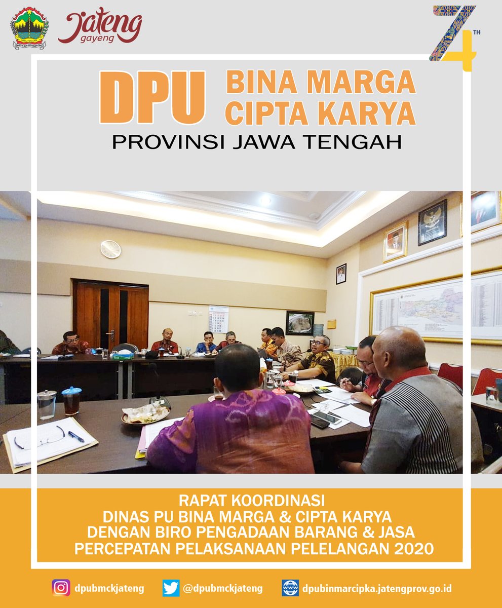dpuprjateng's tweet photo. Rapat Koordinasi dengan @biroapbj_jtg dan @dpubmckjateng Percepatan Pelaksanaan Pelelangan TA 2020 #JatengGayeng #jatengantikorupsi https://t.co/IjFMAqpzPN
