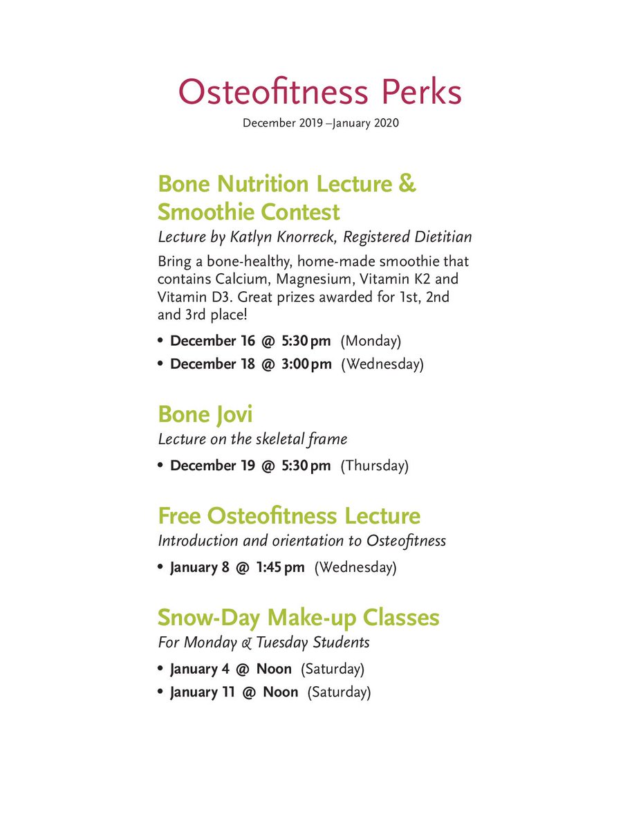 IkierCenter's tweet photo. Ikier Osteofitness Winter Dates @ Steinberg Wellness Center #ConcordMA.
- RD Nutrition 4 Bone Health Talk & SMOOTHIE
CONTEST. PRIZES from Dino's Pizza, Debra's Natural Gourmet, Reasons Cheerful & W Concord 5 & 10
PRIZES!
- Bone Jovi, Make-ups +perks!
#CalciumCafe https://t.co/RFb1B4DXe0
