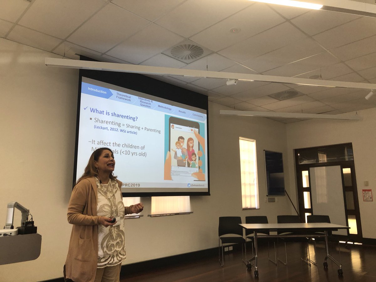 JackieRaphael's tweet photo. From pet influencers to sharenting. @alexandraruiz talking about parents sharing content online. #FPRC2019 #UWA #Perth #Conference https://t.co/H4a7DV7Re0