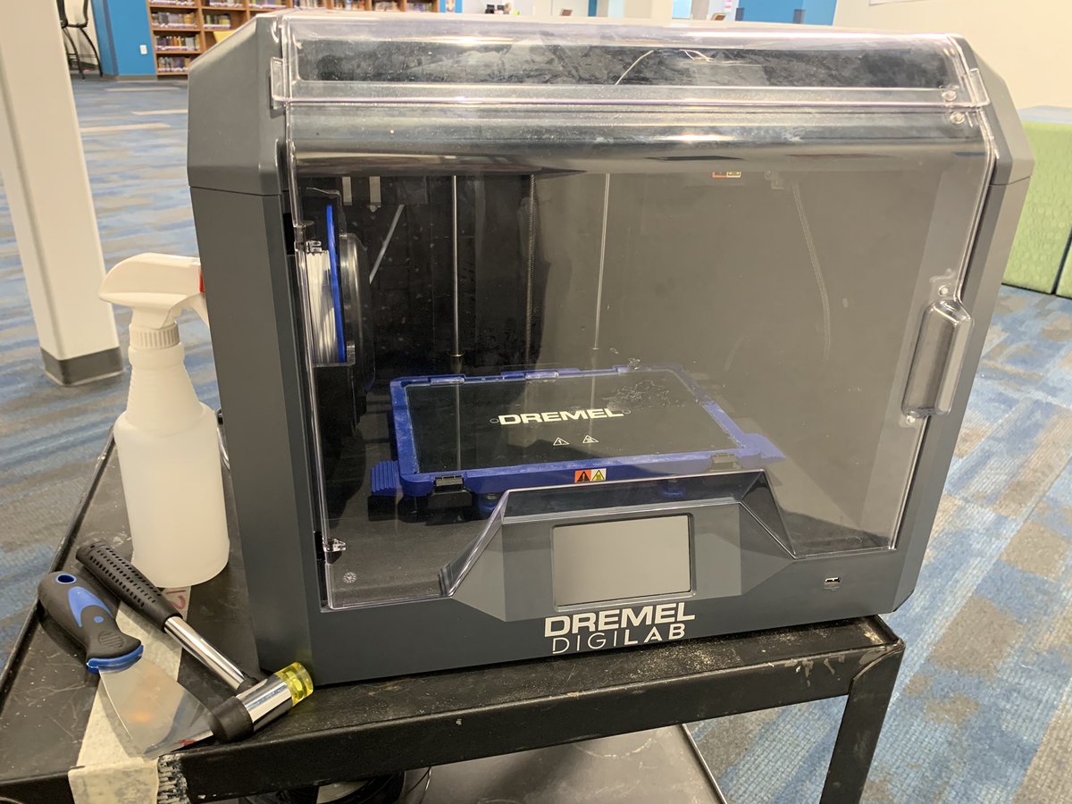 THeino's tweet photo. One of our 3D printers @MLMSmuskies is on the move! It will be housed in Mr. Thompson’s room, so students can create a variety of projects #voiceandchoice #creativity @MuskegoNorwaySc https://t.co/vRBC9PNvTo