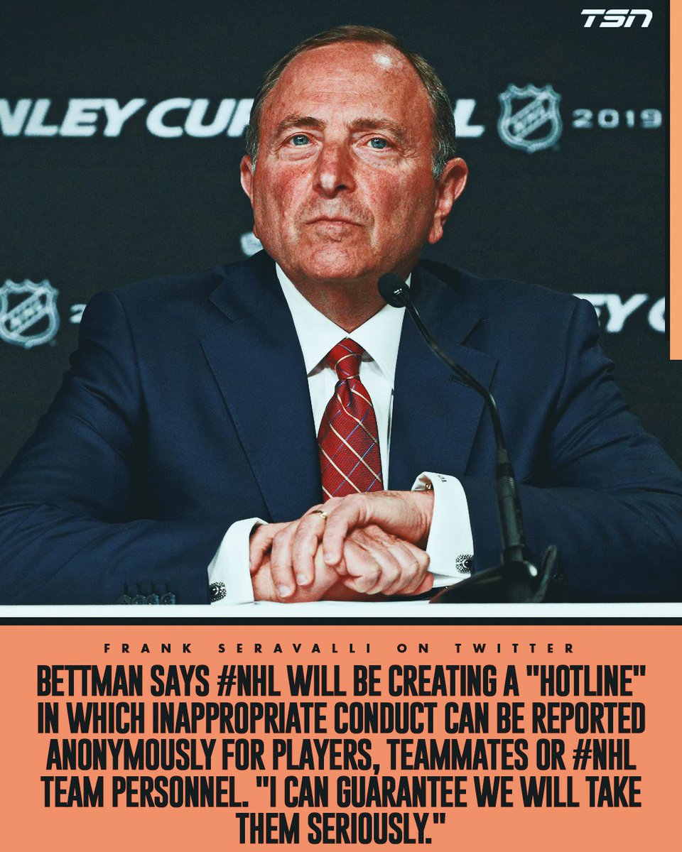 TSN_Sports's tweet photo. Gary Bettman announces changes that will be implemented following multiple incidents around the NHL. https://t.co/89eZQTfHOf