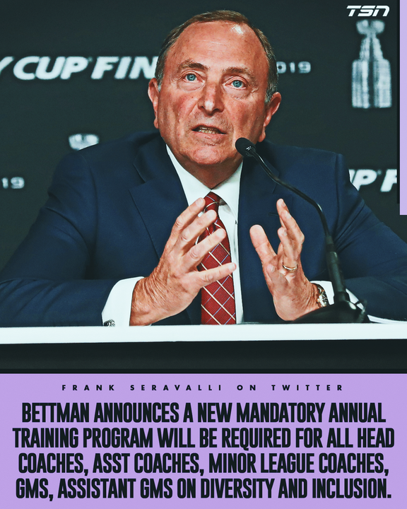 TSN_Sports's tweet photo. Gary Bettman announces changes that will be implemented following multiple incidents around the NHL. https://t.co/89eZQTfHOf