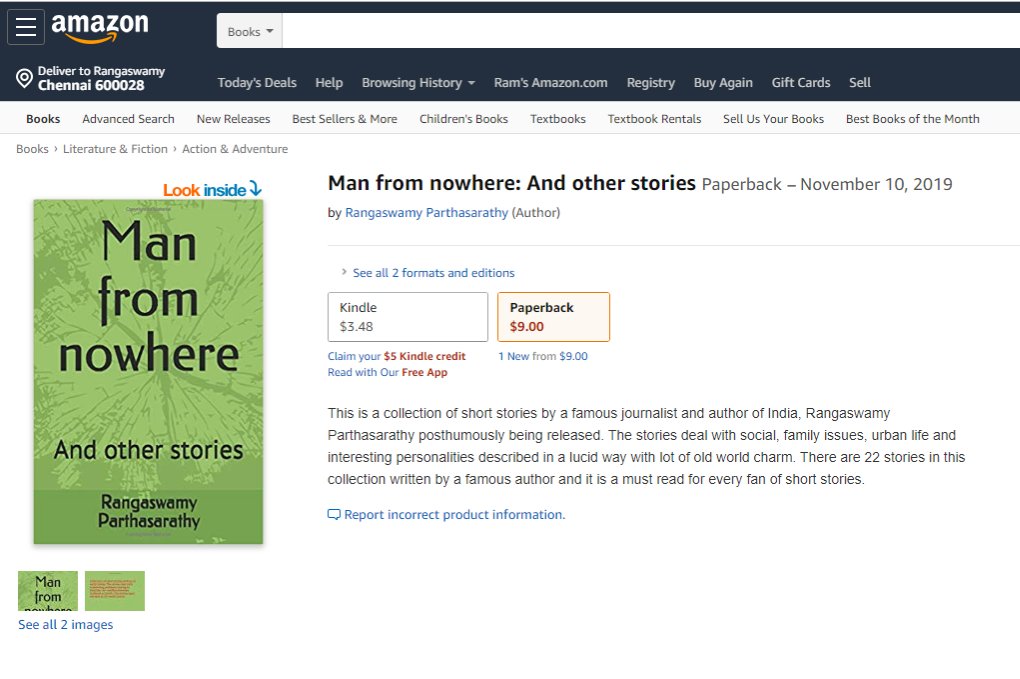 ramsav's tweet image. I recommend this book. Contains 20 stories on Indian social themes. Pl. read.