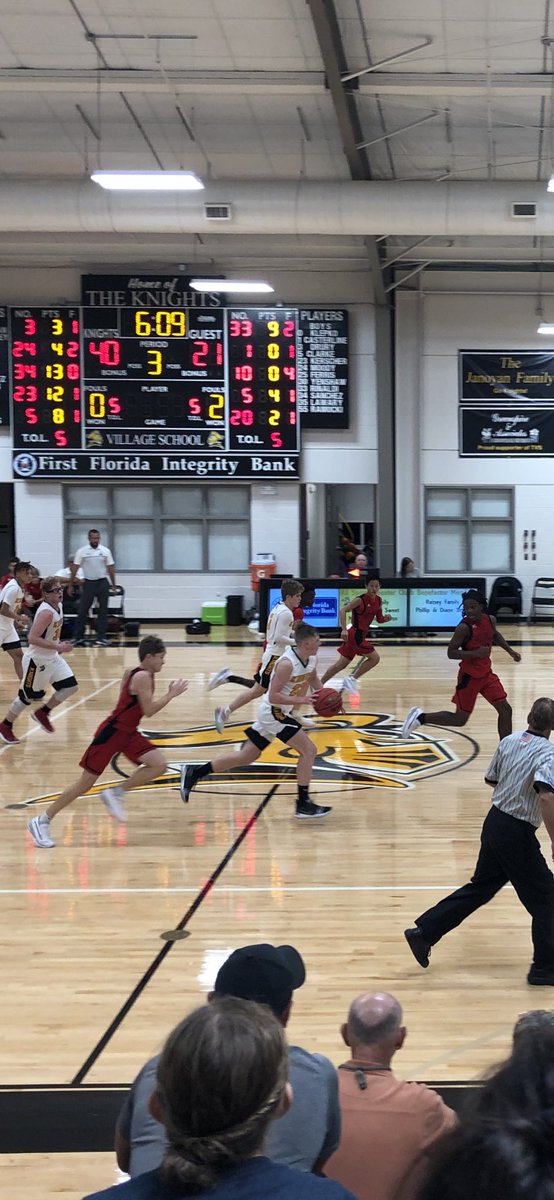 KarenKahle's tweet photo. The Village School of #Naples basketball win against #EVS tonight and the #ChristmasOut fans celebrating on court! 🎉@TVSknights #GoKnights #basketball https://t.co/Cr3LwPCTPG