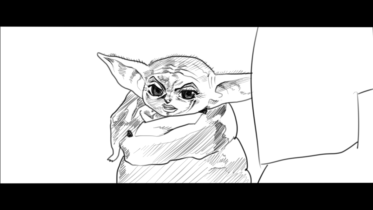 Notmuda fanart/artwork - Cursed jojo baby yoda 