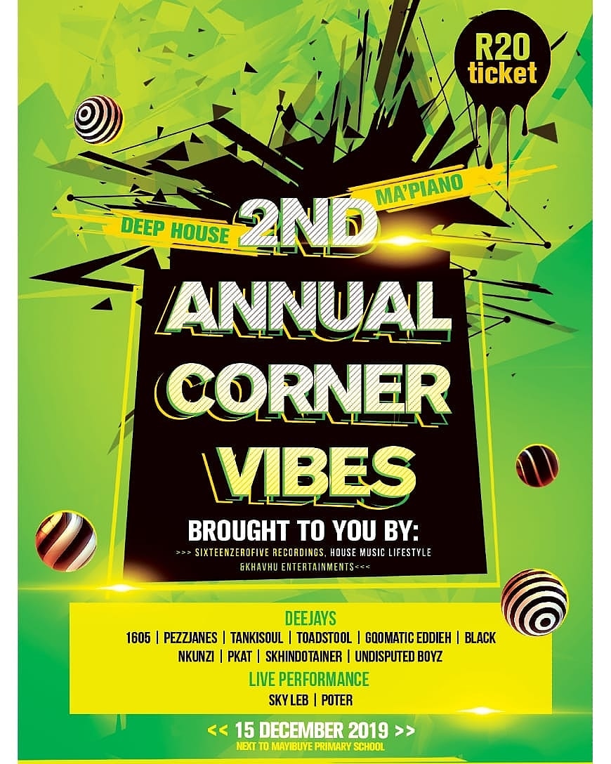 MusiqWorks's tweet photo. 4 DAYS TO GO!! #cornervibes 15 December 2019 // 2pm till late // Snakepark @1605_SA @KhavhuMusic @HouseMusicLife2 #housemusiclifestyle #deephouse #amapiano https://t.co/Nnv3gdNLnB