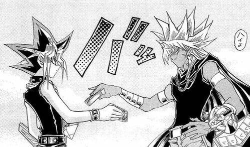 律儀にルール守る闇マリク 遊戯のデッキをカットした後にハイよ って言いながら渡す ネットにしか友達いないのーべんpの漫画