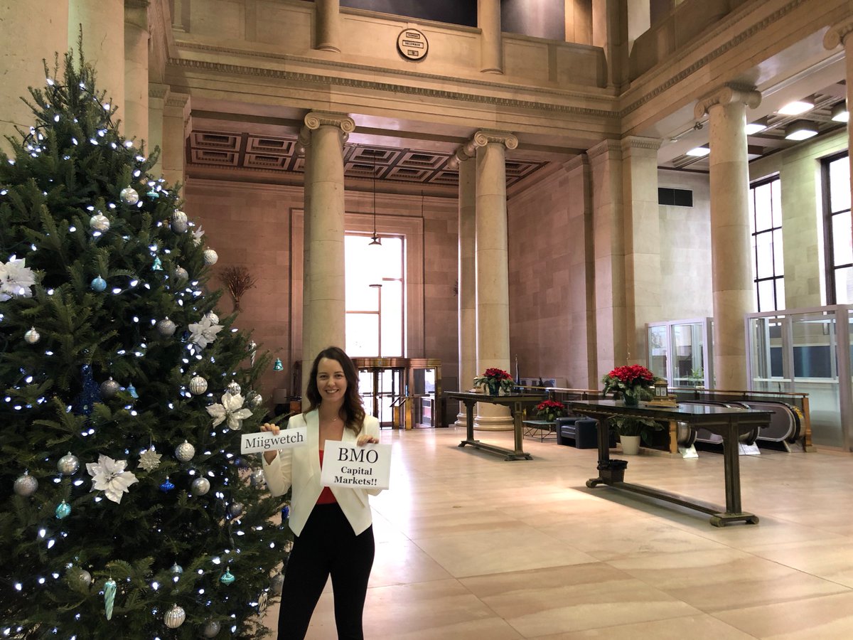 Metis_Megan's tweet photo. Thank you, Miigwetch @BMO Capital Markets and @Indspire for the generous award to help me out with my university education. This shout out is coming from the beautiful and unique BMO Portage &amp; Main branch where I work in Winnipeg! https://t.co/6SvreRYx8P