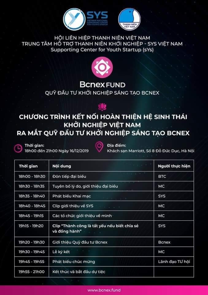bcnex_fund's tweet photo. #BcnexFund #Bcnex 
📣 Gala Dinner - Official Launching BCNEX FUND - Innovative Startup Investment Fund
📣 Supporting Center for Youth's Startup 
⏰ Time: 18h00, 16/12/2019 (GMT+7)
🏰 Place: Marriot Hotel, No. 08 Do Duc Duc Street, Ha Noi, Viet Nam. 
📣 https://t.co/c7ERqSoWhQ https://t.co/PsHL8njqwZ